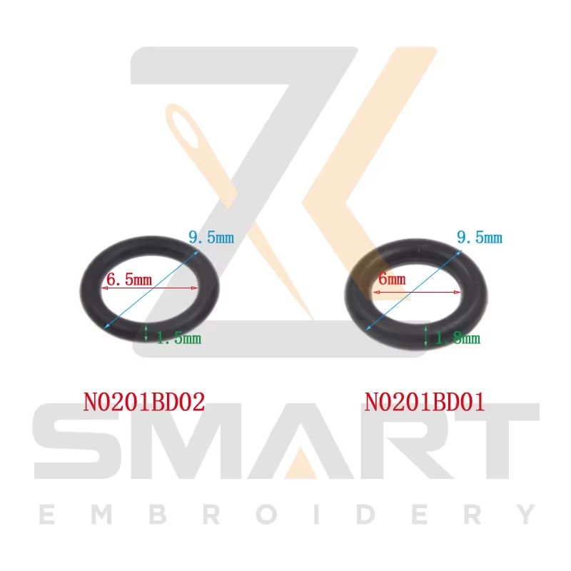 100 bitar Barudan Embroidery Machine delar A9014055 KF232120 O-ringar N0201BD01 N0201BD02